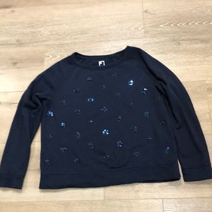 Navy embellished pullover